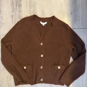 Time and Tru Chocolate Brown Cardigan